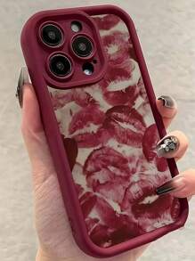 嘴唇 1 件唇印图案全覆盖 TPU 防震手机壳适用于 16、15、14、13、12、11 Pro Max、系列防水防摔防刮
