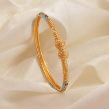 1pc Copper Minimalist Luxury Elegant Cuff Bracelet, Women Gift - Multicolor - View 2