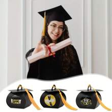 Party Gift Box Packaging, 24 Pcs Graduation Cap Gift Box, Graduation Candy Boxes Party Favors, Graduation Hat Favor Box With Tassel Treat Boxes For Tables Graduation Decorations Grad Party Favor - Black - View 4
