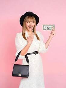 1 件生日钱礼盒木质卡片盒现金夹现金信封钱包生日礼物 DIY 派对礼物