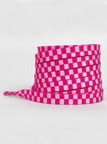 New Fashionable & Versatile Checkered Shoelaces, Comfortable Sporty Replacement Laces - Multicolor - View 5