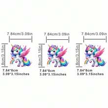 1pc/2pcs/3pcs/Rainbow Cute Unicorn Clothing Patch Cloth DIY A-Level Washable Adhesive Cloth Heat Transfer Adhesive Cloth Women's/Men's T-Shirt Bag Pillow Decoration Badge Label Baseball Hat Backpack, Etc. Available