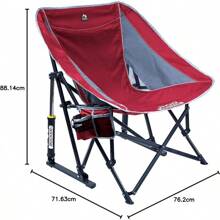 Pod Rocker Outdoor Rocking Chair With SunShade Canopy - Red - View 3