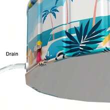 حوض سباحة دائري عائلي استوائي قطعة واحدة - من البي في سي، بدون حاجة للنفخ، قابل للطي للتخزين السهل، مثالي لتجمعات الأماكن المفتوحة واللعب الداخلي، بتصميم شجرة النخيل الزرقاء، حوض استرخاء | حوض صيف، حوض بي في سي، قطع طفو - متعدد الألوان - مشاهدة 7