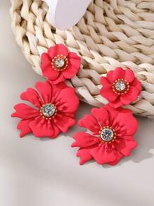 1 对波西米亚彩色花卉设计耳环，多巴胺启发花朵耳环，适合女性，日常和节日配饰