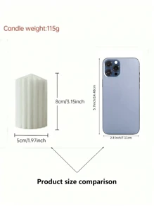 1 Piece Handmade Cylindrical Aromatherapy Candle, 3D Striped Aesthetic Ribbed Geometric Abstract Design, Suitable For Home Decoration, Fireplace, Room, Living Room, Center Decoration, Office, Atmosphere Decoration Candle, Gift Candle, Soy Candle, Candle Set, Candle Center, Birthday Candle, Candle Holder, Friend Gift, Lady Gift, Candle Home Decoration, Winter Gift, Gift Decoration, Cute Candle, Aromatherapy Candle - Multicolor - View 10