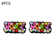 6PCS，硅胶焦珠，含护士硅胶焦珠，适用于DIY手工珠宝制作，珠笔，钥匙扣吊坠，包包吊坠等， - 彩色 - 查看 6