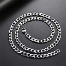 1 件男士时尚嘻哈酷炫 NK 项链 - 銀色 - 查看 4