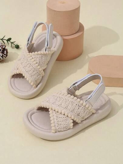 Toddler Solid Soft Bottom Beach Sandals, Boys' Fashionable Casual New Style Flat Sandals