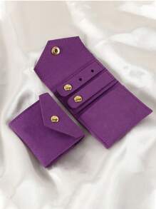 1件装奢华麂皮首饰卷式收纳盒 - 高级耳环、戒指、耳钉、项链收纳盒 - 小巧便携，保护性强，是度假、旅行的理想之选，女士首饰盒，首饰收纳盒