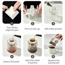 25pcs/50pcs High-Quality Pour-Over Coffee Filter Paper With Ear Hooks, Thickened And Reinforced, Ultra-Fine Filtration, Residue-Free, Richer Coffee Flavor, Convenient To Carry, Suitable For Coffee Lovers, Travel, Home, Office Use, Compatible With Various Cups, Enjoy Coffee Time Anytime And Anywhere. Back To School Essential! - Various Specifications - View 12