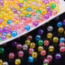 100pcs 8mm Mixed Color AB Faceted Round Acrylic Beads, For Jewelry Making DIY Bracelets Necklaces Phone Charms Crafts
