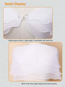 DOMIOURA 1 Pc Lace Short Sleeve Shrug Bridal Wedding Elegant Cape Summer Casual Shawl Banquet Dress Cloak