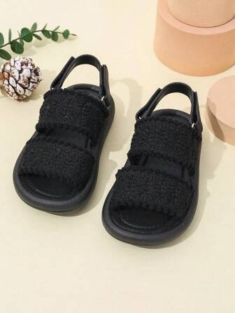 Infant Fashionable Solid Color Soft Sole Anti-Skid Wear-Resistant Beach Sandals
