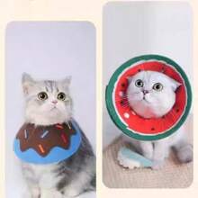 Colar de Gato Tipo Elizabete Anti-Mordida, Colar Protetor Cone Anti-Lambedura Anti-Arranhão para Tosa de Animais de Estimação, Adequado para Gatos Pequenos