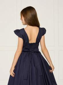 Girls Dresses - Teal Blue - View 4