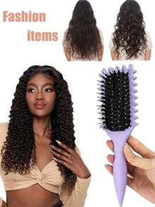 Nuevo set de cepillos para definir el rizado, 1 pieza Cepillo redondo limpiador de cabello, 1 pieza Cepillo moldeador y definidor de rizo para cabello rizado de mujer, diseñado por Candybrush