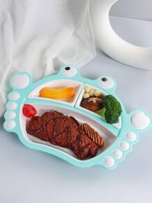 1pc Baby Crab Shaped PP Material Divided Plate, Food Categorized, Suitable For Toddlers Learning To Eat