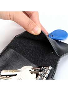 1 pieza Bolsa compacta para llaves, billetera con llavero organizada con cierre de broche , bolsa de llaves de moda con opciones de multicolor, accesorio unisex mini cartera