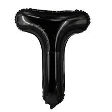 16 英寸黑色字母和数字气球铝箔氦气黑色字母派对气球聚酯薄膜气球字母和数字气球铝箔适用于生日婚礼周年派对装饰 - 黑色 - 查看 21