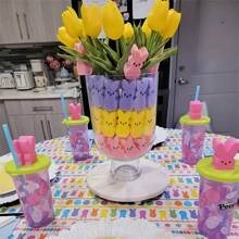 彩色泡沫兔子、复活节兔子装饰、花瓶填充物套装、春季家居装饰中心装饰品