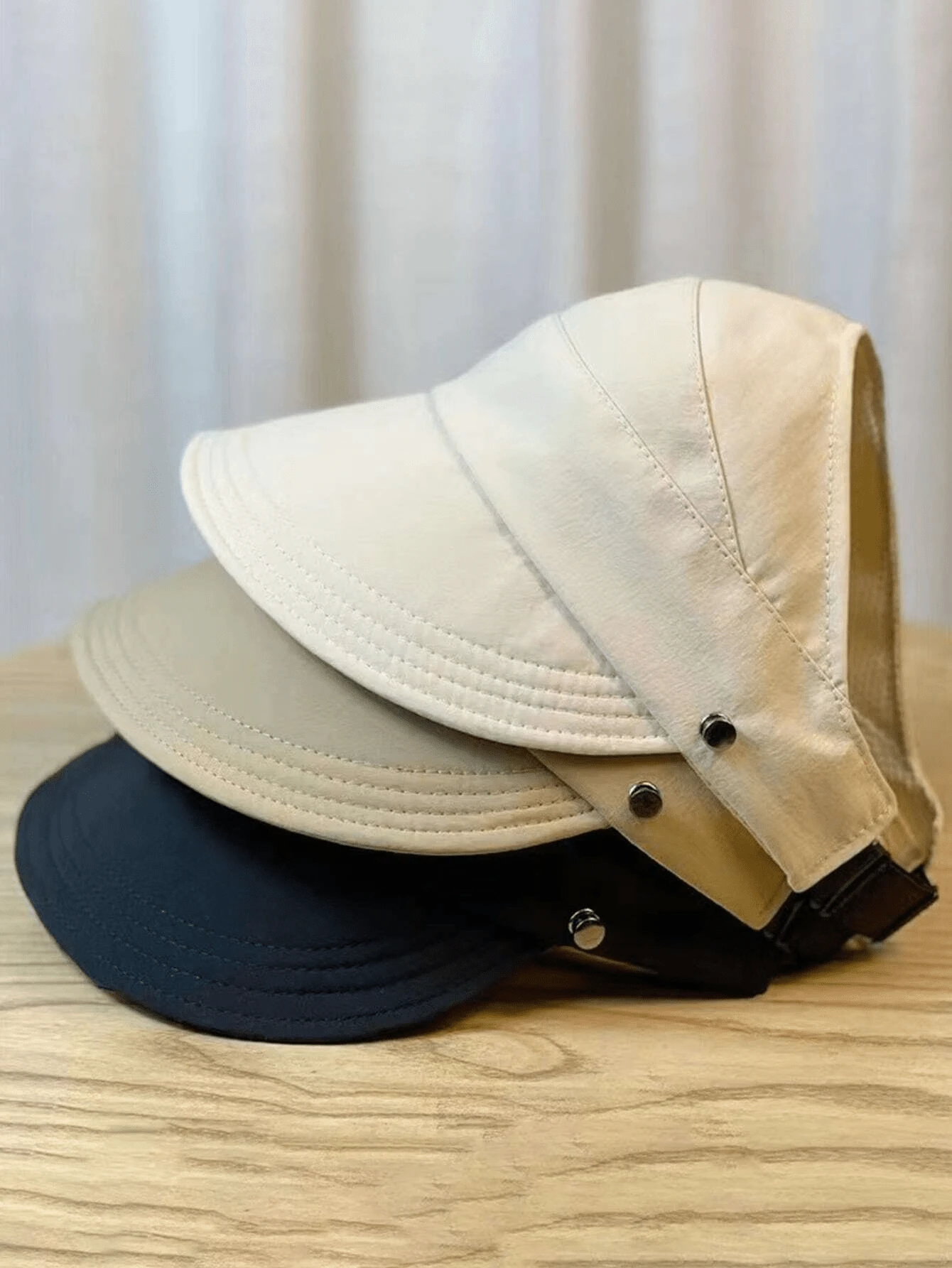 1顶透气马尾辫遮阳帽，速干帽，时尚遮阳帽，适合骑行和佩戴口罩，户外运动遮阳帽 - 彩色 - 查看 1