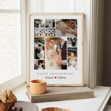 1pcAnniversary Photo Collage,Celebrating Years Of Love And Memories,Birthday Photo Collage,Gifts, Best Friends Collage, Personalized Gifts,Personalized Picture Prints Gift For Boyfriend Girlfriend,Custom Photo Hanging Paintings Gift For Him/Her,Customized Picture,Custom Romantic Wall Art,Wedding Valentine's Day Christmas Anniversary Engagement Poster Gifts For Couple/Wife/Friends/Family,Home Living Room Decoration Hanging Paintings,No Frame Graduation