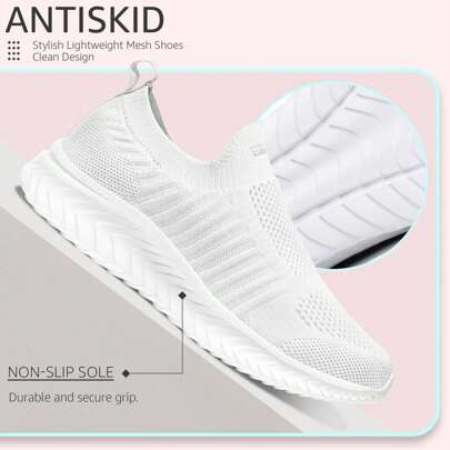 ASHION Womens Slip On Running Shoes Lightweight Tennis Shoes Sport Walking Sneakers