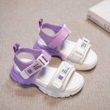 Kids Casual Sports Sandals, Toddlers & Little Kids Hook And Loop Two-Tone Sandals - Purple - View 5