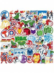 Disney 50 Piezas de pegatinas de Disney Marvel Avengers con dibujos animados y graffiti, adecuadas para maletas, patinetas, equipaje, portátiles, teléfonos, artículos de papelería creativos y juguetes