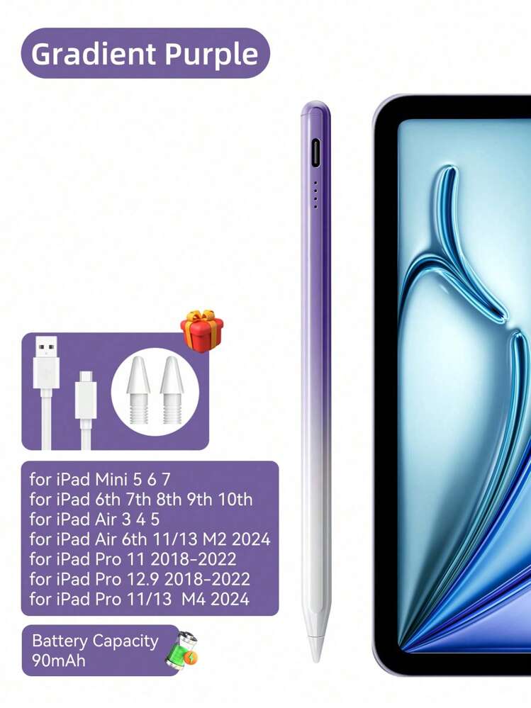 DANYCASE Touch Stylus Pen, Compatible With Apple IPad, With Anti-Mistouch Function, Suitable For IPad And Apple Pencil Accessories, For 2022/2021/2020/2019/2018 IPad Pro And IPad Air - Purple - View 2
