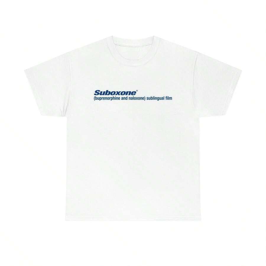 100% Cotton Suboxone Logo T-Shirt Slightly Versatile Fashion Summer Top For Everyday Wear Casual Unisex Breathable Homme Print Round Neck Short Sleeve Designer Clothes Stylish For Women Soft Graphic Streetwear Stretched Comfortable - trắng - Xem 1