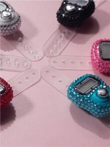 1 Electronic Ring Counter, Modern Rhinestone Decoration, 5-Digit Counter, Counting Prayer, Worship, And Exercise During Ramadan, And Gift Giving During Holidays. - Multicolor - View 5