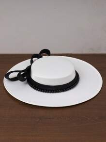 French Style Mini Hat, Bridal Hat, White Hat, Wedding Hat, Headdress Hat, Mini Hat, Women's Hat, Adult Hat, Retro Hat, Qipao Dress Hat, Veil Hat, Mini Hat, Women's Hat, Elegant Women's Hat, Women's Formal Hat - 1134 - View 5