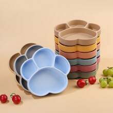 1 件儿童硅胶分隔盘，防滑且易于清洁，适合圣诞节、万圣节、感恩节、儿童节、生日礼物 - 彩色 - 查看 3