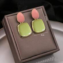 2 piezas Aretes cuadrados minimalistas y a la moda, joyería para fiesta y eventos