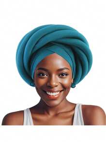 1pc African Style Handmade Flower Headdress, Luxurious Women Headscarf, Elegant For Important Occasions - Multicolor - View 12
