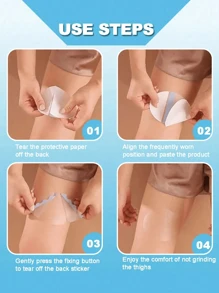 10Pcs Anti-Chafing Thigh Bands Thigh High Socks Anti-Friction Anti-Chafing Run Walk Beauty Thigh Protection Pads For Women, Anti-Chafing Thigh Pads For Inner Thighs To Prevent Chafing And Friction, Invisible For Men And Women In Summer Body Care For Travel, Sport, Outdoor, Belt, Stickers, Boy Valentine Heart Women's Valentine