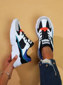 New Mesh Chunky Sneakers, Thick Sole Platform Fashionable Girl's Shoes, Outdoor Non-Slip Lightweight Casual Sport Sneakers For Teenagers - View 1