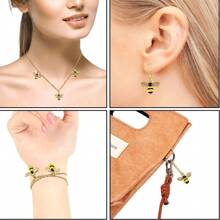 Bee Charm Pendants With Rhinestone, Honeybee Charms Pendants For Jewelry Making, DIY Craft, Earring, Necklace And Bracelet