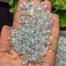 50g/100g/200g Piedras trituradas de Moonstone cristal Decoraciones para acuarios, paisajismo, manualidades DIY para decoración del hogar, jardín, relleno para jarrones, regalos de Halloween, yoga y meditación