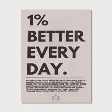 1pc Motivational "Improve 1% Everyday" Poster, Suitable For Simple Home Or Office Decor, Inspirational Poster, Motivational Wall Art, Fits Office Decor, Frameless