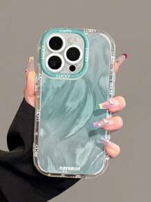 Funda protectora de chifón simple con degradado compatible con iPhone 16 Pro Max/15 Plus, funda de teléfono con estilo anti caídas compatible con iPhone 14, 13, 11