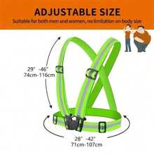 1pc Reflective Safety Vest With Adjustable High Visibility Reflective Strips, Suitable For Night Running, Walking, Cycling