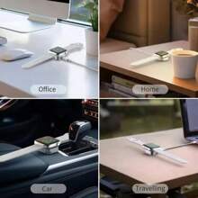 带双 Type-C 和 Lightning 端口的磁性手表充电器，兼容 Apple Watch Series 9、8、7、6、5、4、3、2、1、SE、超快速充电