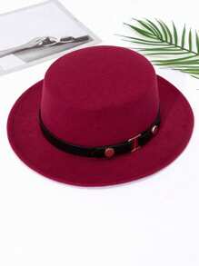 这款优雅的羊毛毡帽适合夏季海滩、女士日常和度假穿着，饰有圆形铆钉和对称腰带，是一款装饰性的西部牛仔帽，适合即将到来的复活节和夏季。 - 純色 - 查看 24