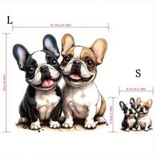 1/2/4 Stücke glückliche Französische Bulldogge Vinyl Bügelbilder, Bügel-Patches, waschbar für T-Shirts, Jeans, Jacken, Rucksäcke, Kleidungsdekoration