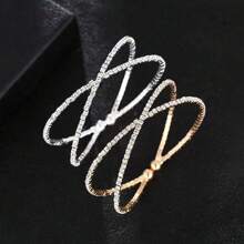 1 件多层珍珠和水钻环绕式弹性手镯