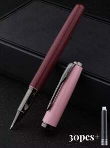 [Tùy chỉnh] 1 chiếc bút máy tùy chỉnh thanh lịch và thời trang có khắc chữ trên thân bút, ngòi bút mảnh 0,5mm hoặc ngòi bút cực mảnh 0,38mm, viết mượt mà, có kẹp túi, hộp mực có thể nạp lại, bao gồm 1 hộp quà tặng, 30 hộp mực nạp lại (đường kính 3,4mm), lý tưởng để viết hàng ngày, viết thư pháp, ký tên, quà tặng cho Ngày lễ tình nhân, Giáng sinh, Ngày của cha, Ngày nhà giáo, Lễ tạ ơn, quà tặng cá nhân hóa Trở lại trường học - nhiều màu - Xem 24
