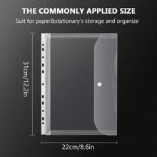Eagle Binder Pocket, Binder Organizer, 6Pcs, 11 Holes Clear Binder Envelope With Snap Closure, Plastic Binder Folders For 2/3/4/11 Ring Binder Folder, Office Supplies, A4 Size,Back To School,School Supplies